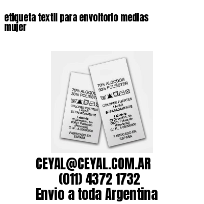 etiqueta textil para envoltorio medias mujer