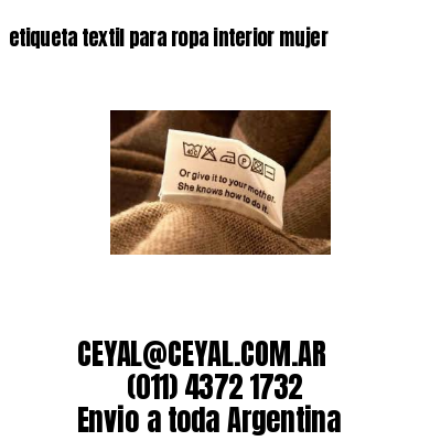 etiqueta textil para ropa interior mujer