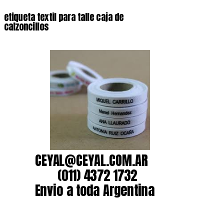 etiqueta textil para talle caja de calzoncillos