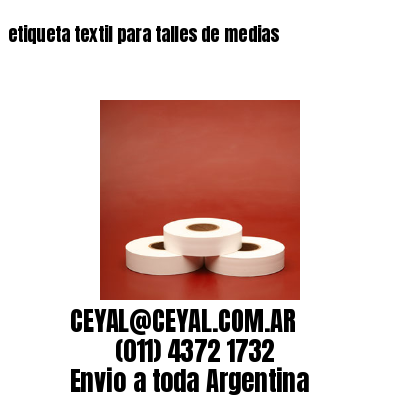 etiqueta textil para talles de medias
