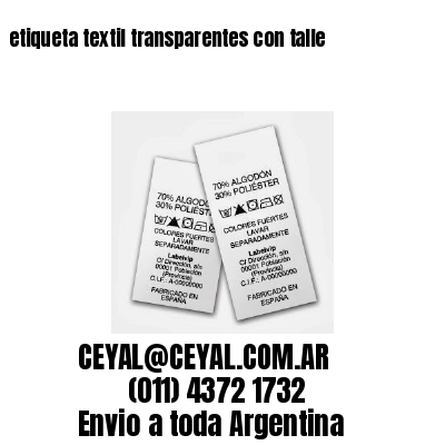 etiqueta textil transparentes con talle
