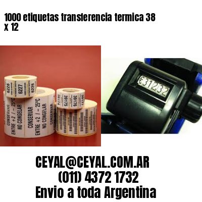 1000 etiquetas transferencia termica 38 x 12