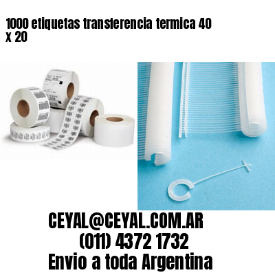 1000 etiquetas transferencia termica 40 x 20