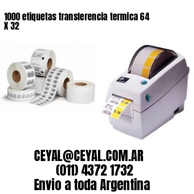 1000 etiquetas transferencia termica 64 X 32