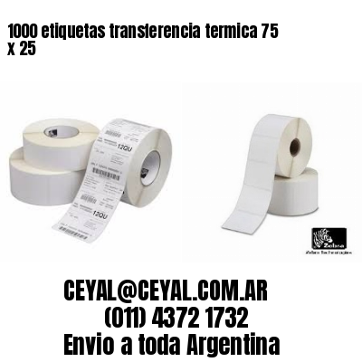 1000 etiquetas transferencia termica 75 x 25