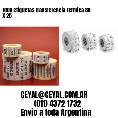 1000 etiquetas transferencia termica 80 X 25