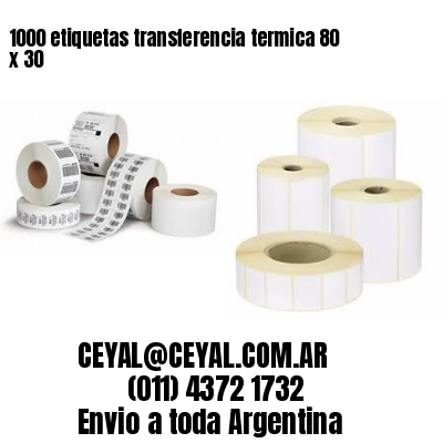 1000 etiquetas transferencia termica 80 x 30