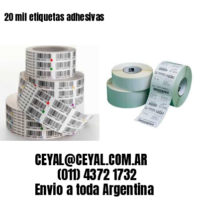 20 mil etiquetas adhesivas