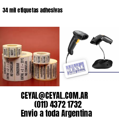 34 mil etiquetas adhesivas