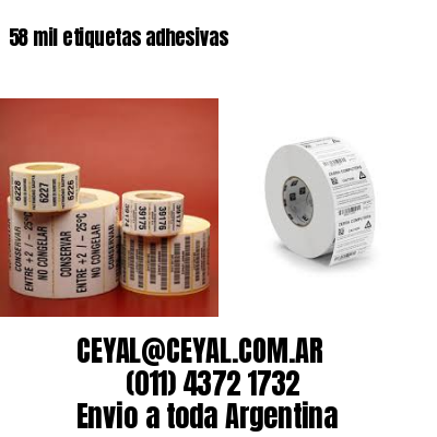 58 mil etiquetas adhesivas