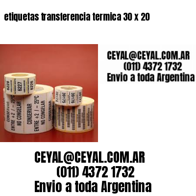 etiquetas transferencia termica 30 x 20