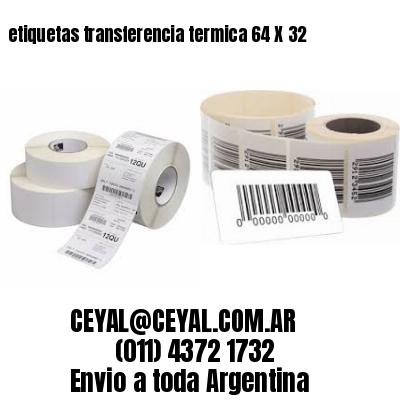 etiquetas transferencia termica 64 X 32