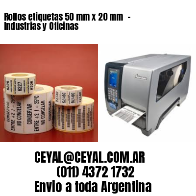 Rollos etiquetas 50 mm x 20 mm  – Industrias y Oficinas