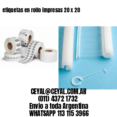 etiquetas en rollo impresas 20 x 20