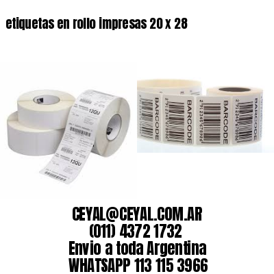 etiquetas en rollo impresas 20 x 28