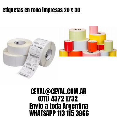 etiquetas en rollo impresas 20 x 30