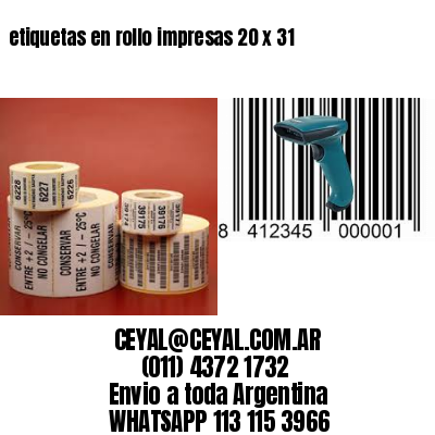 etiquetas en rollo impresas 20 x 31