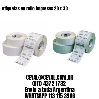 etiquetas en rollo impresas 20 x 33
