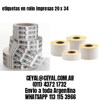 etiquetas en rollo impresas 20 x 34