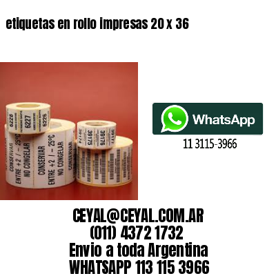 etiquetas en rollo impresas 20 x 36