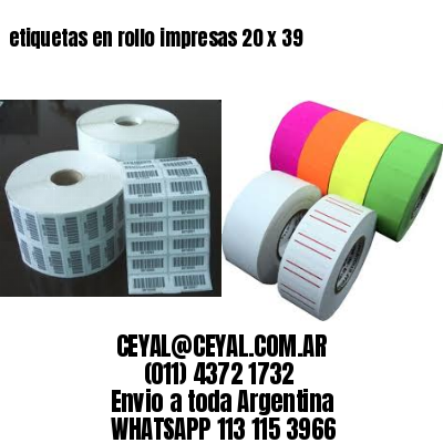 etiquetas en rollo impresas 20 x 39