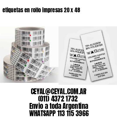 etiquetas en rollo impresas 20 x 48