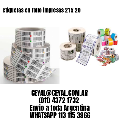 etiquetas en rollo impresas 21 x 20