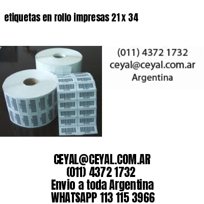 etiquetas en rollo impresas 21 x 34