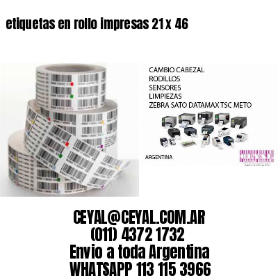 etiquetas en rollo impresas 21 x 46