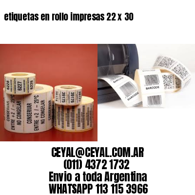 etiquetas en rollo impresas 22 x 30
