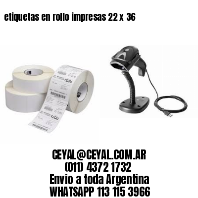 etiquetas en rollo impresas 22 x 36