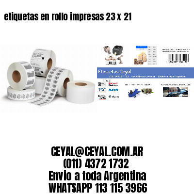 etiquetas en rollo impresas 23 x 21