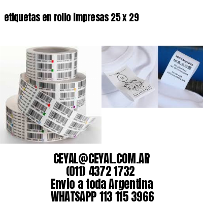 etiquetas en rollo impresas 25 x 29
