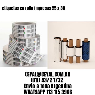 etiquetas en rollo impresas 25 x 30