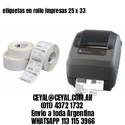 etiquetas en rollo impresas 25 x 33