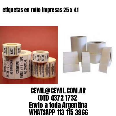 etiquetas en rollo impresas 25 x 41