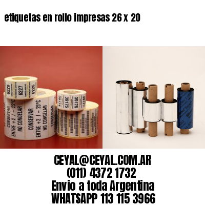 etiquetas en rollo impresas 26 x 20