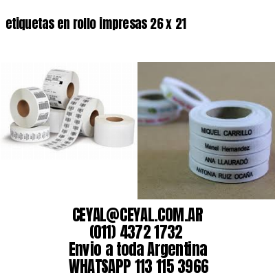 etiquetas en rollo impresas 26 x 21