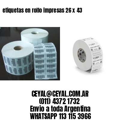 etiquetas en rollo impresas 26 x 43