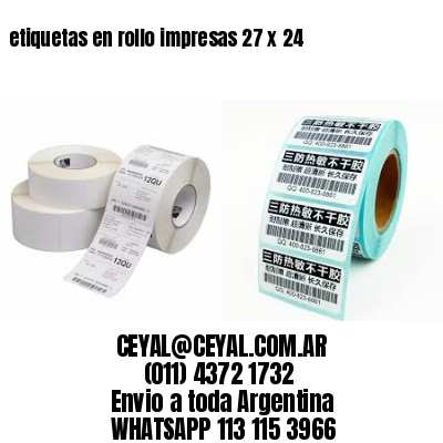 etiquetas en rollo impresas 27 x 24