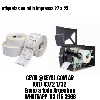 etiquetas en rollo impresas 27 x 25