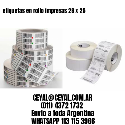 etiquetas en rollo impresas 28 x 25