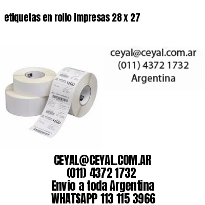 etiquetas en rollo impresas 28 x 27