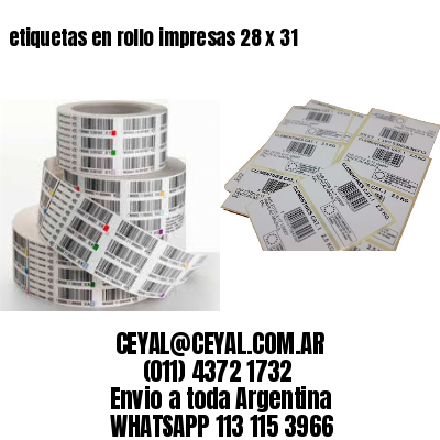 etiquetas en rollo impresas 28 x 31