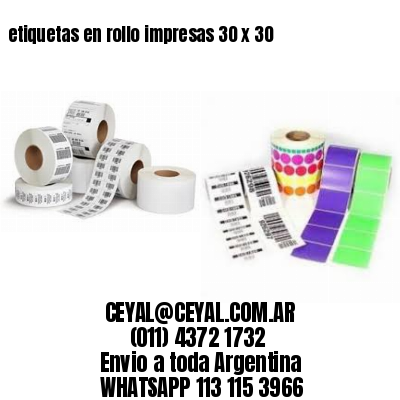 etiquetas en rollo impresas 30 x 30