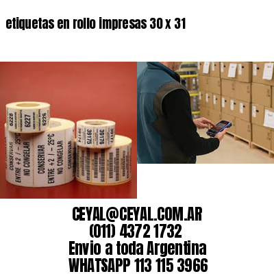 etiquetas en rollo impresas 30 x 31