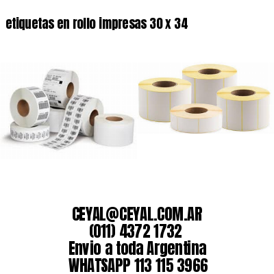 etiquetas en rollo impresas 30 x 34