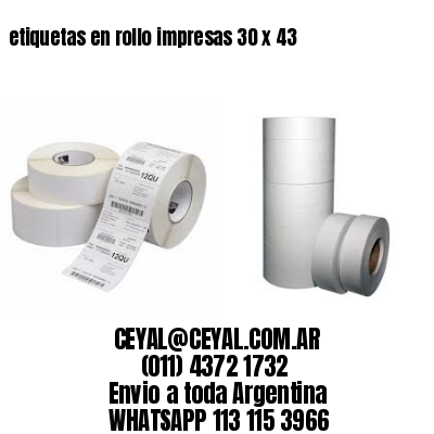 etiquetas en rollo impresas 30 x 43