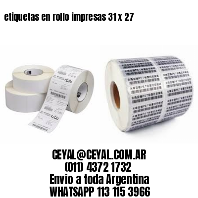 etiquetas en rollo impresas 31 x 27