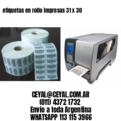 etiquetas en rollo impresas 31 x 30